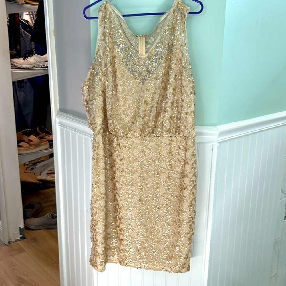 Gold sequined Calvin Klein dress size 16